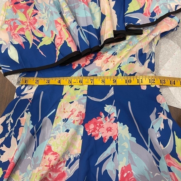 Yumi Kim Blue Floral One Shoulder Mini Dress.Size S - Picture 11 of 11
